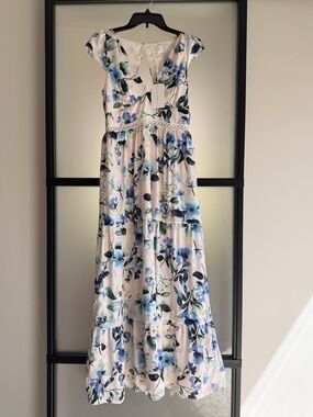 Foxiedox Ressie Floral Midi Dress | Blue Floral | NWT | Size S